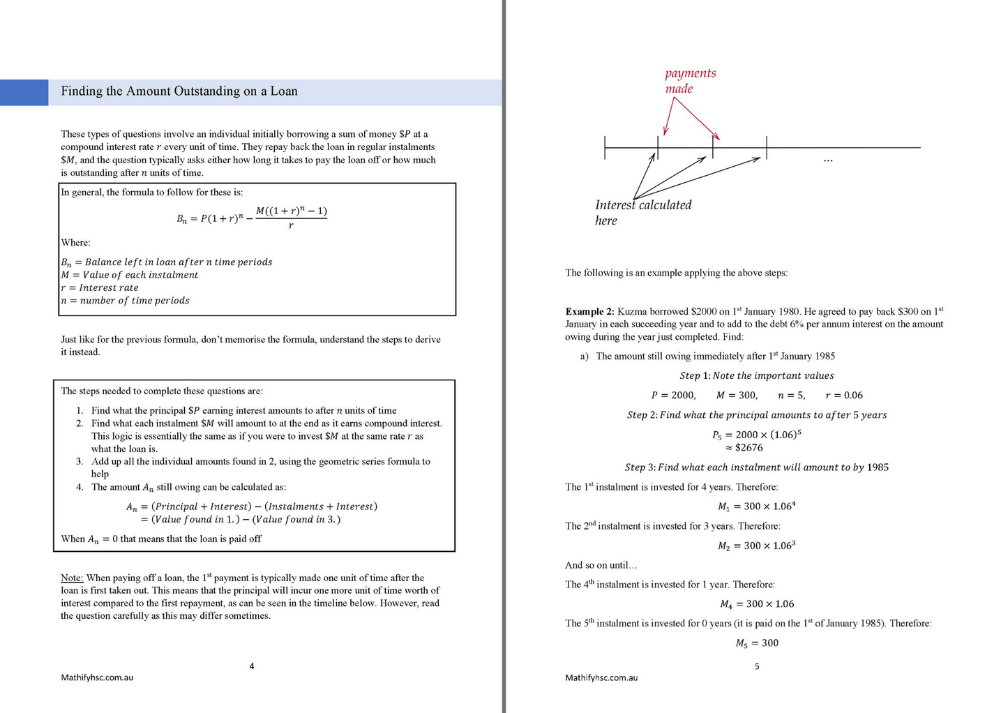 Year 12 Financial Mathematics Workbooks Set