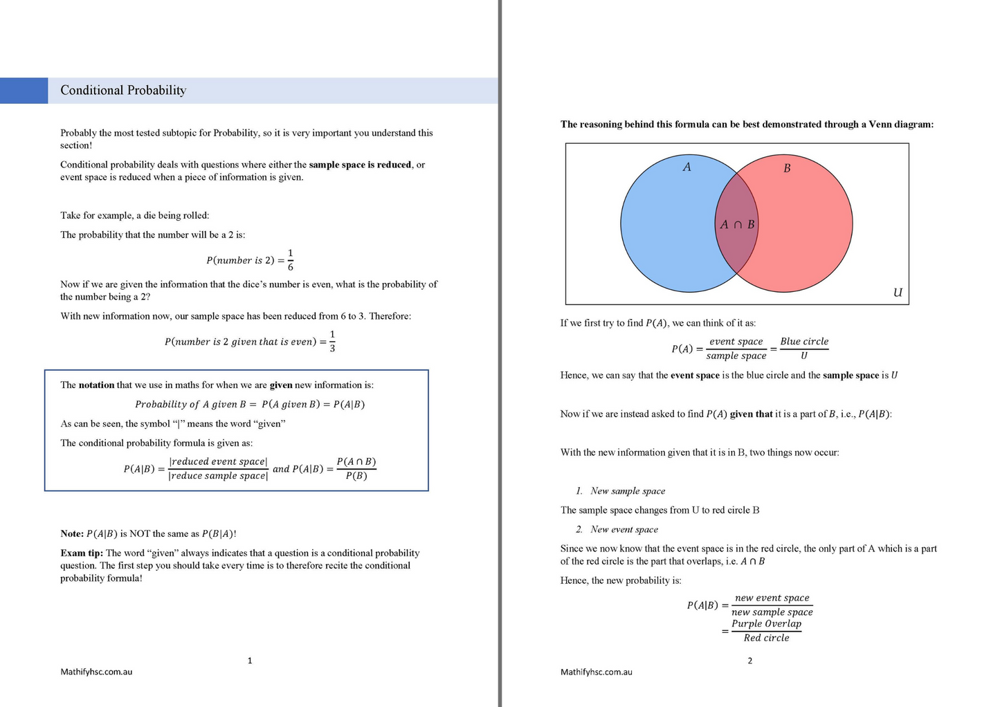 Year 11 Probability Workbooks Set - Old Syllabus Edition