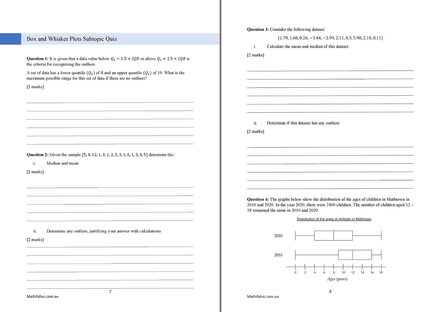 Year 12 Data & Linear Regression Workbooks Set