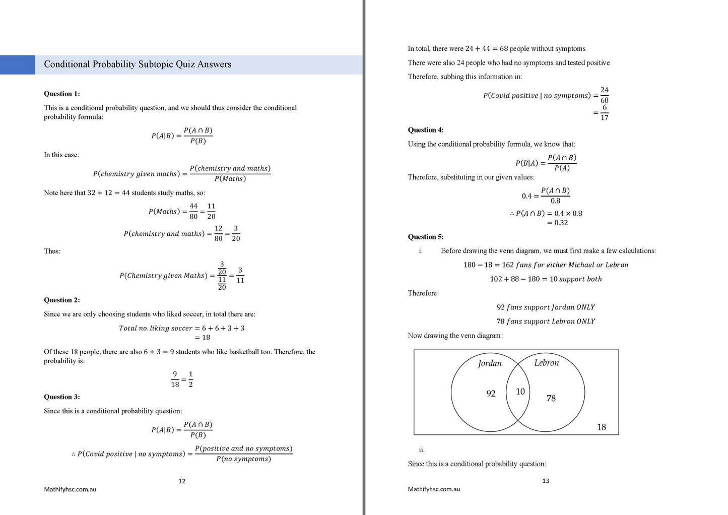 Year 11 Probability Workbooks Set