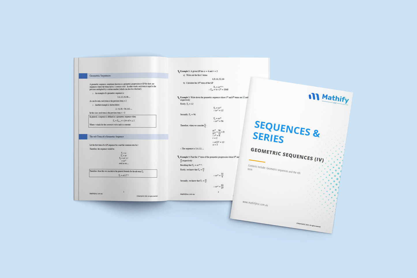 Year 12 Sequences and Series Workbooks Set
