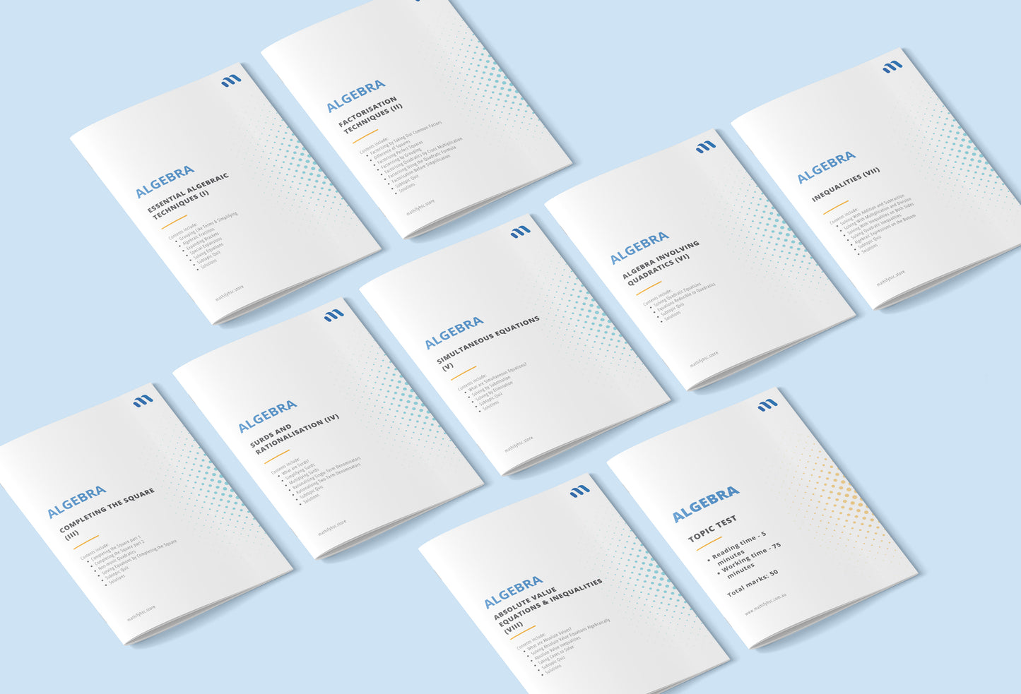 Year 11 Algebra Workbooks Set