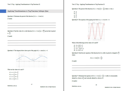 Year 12 Trigonometry Workbooks Set