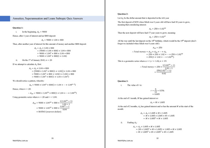 Year 12 Financial Mathematics Workbooks Set