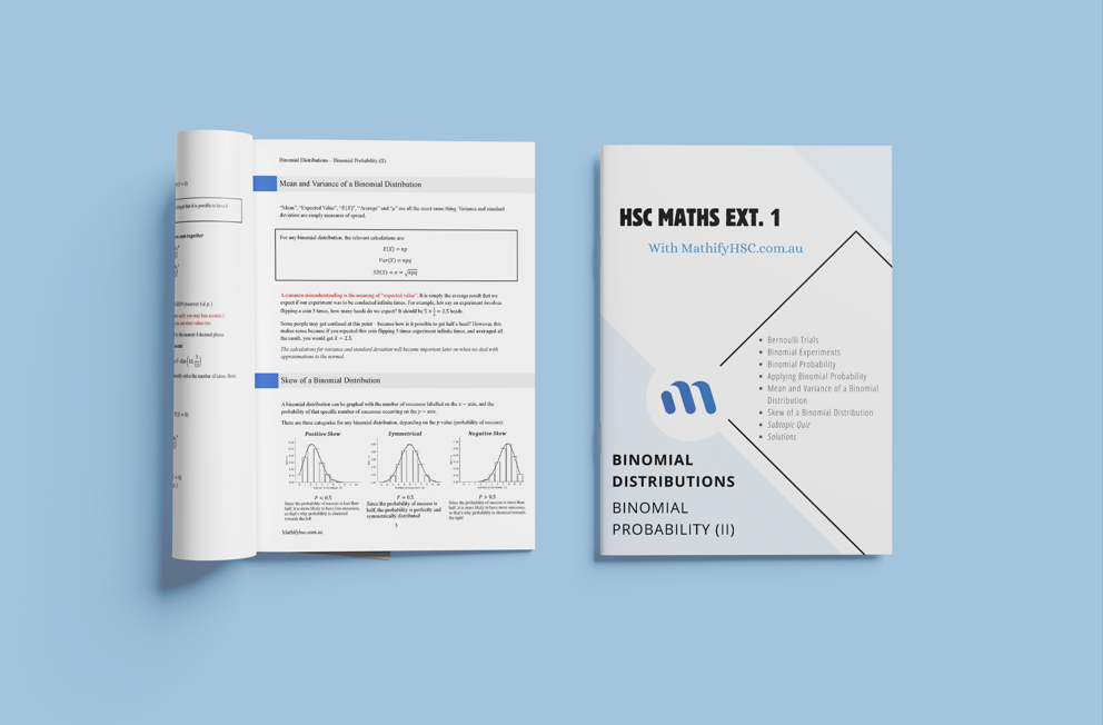 Maths Extension 1 Binomial Distribution Booklets Set