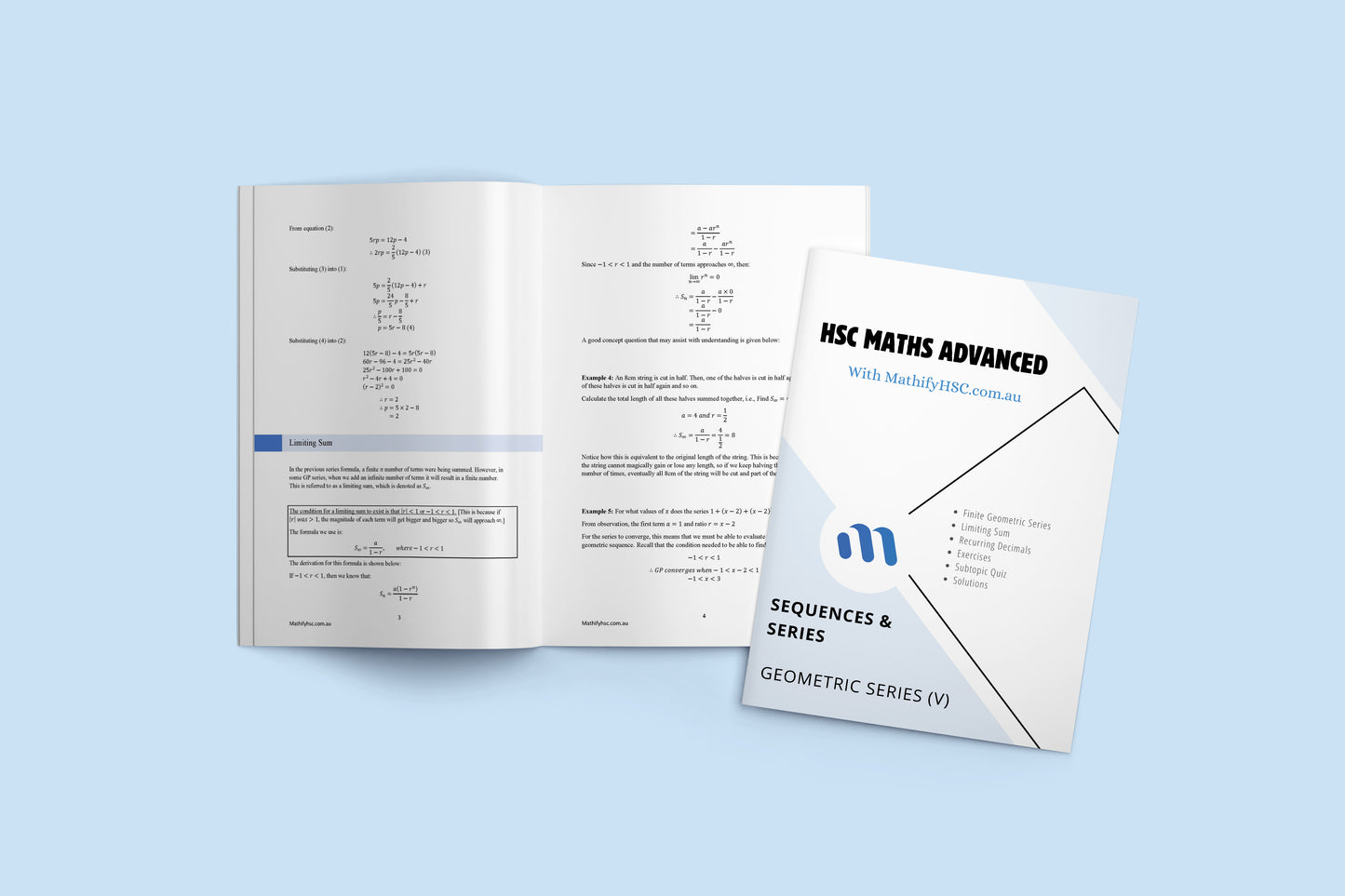 Year 12 Sequences and Series Workbooks Set - Old Syllabus Edition
