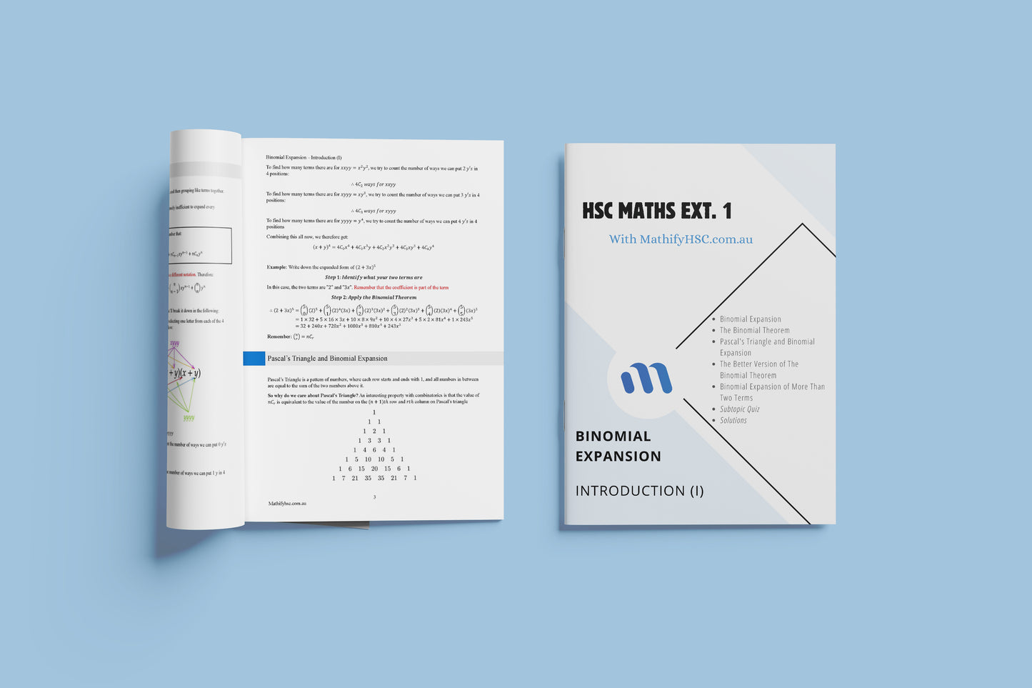 Maths Extension 1 Binomial Expansion Booklets Set