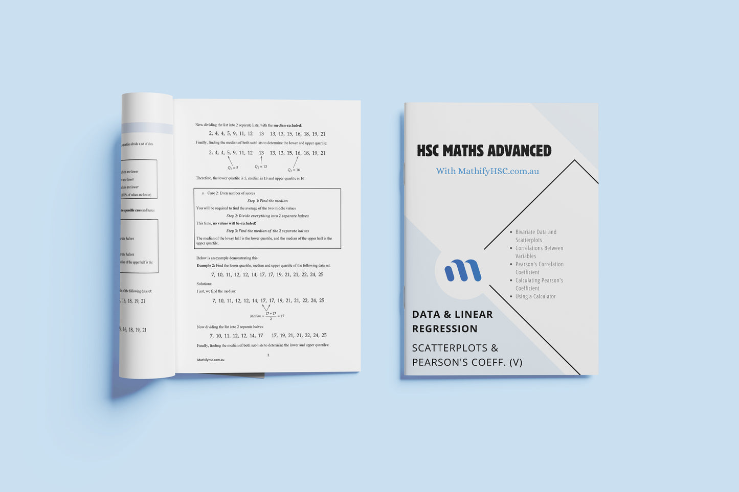 Year 12 Data & Linear Regression Workbooks Set - Old Syllabus Edition