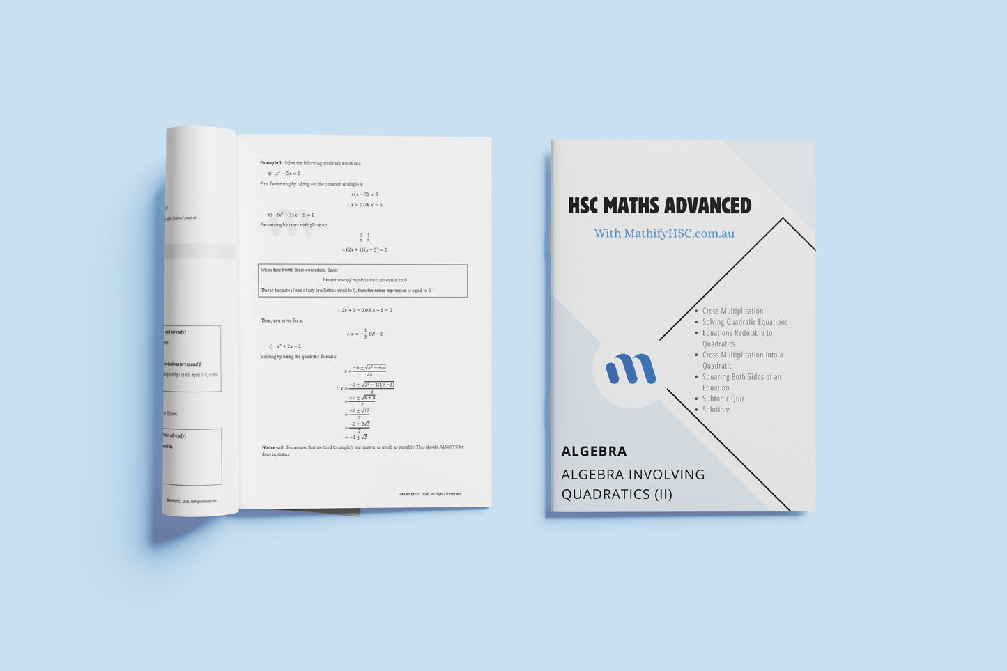 Year 11 Algebra Workbooks Set