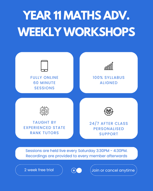 Year 11 Maths Advanced Weekly Workshops